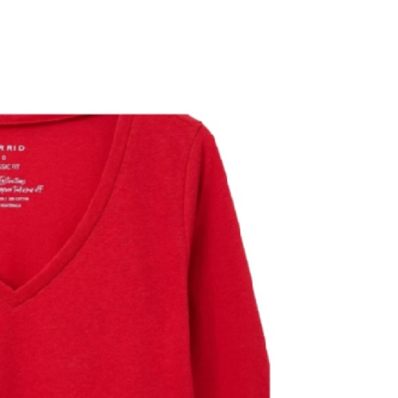 Torrid Long Sleeve Girlfriend Tee Red V-Neck 4X - Picture 3 of 6
